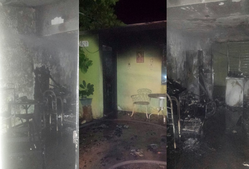 Rescatan a mujer de casa incendiada