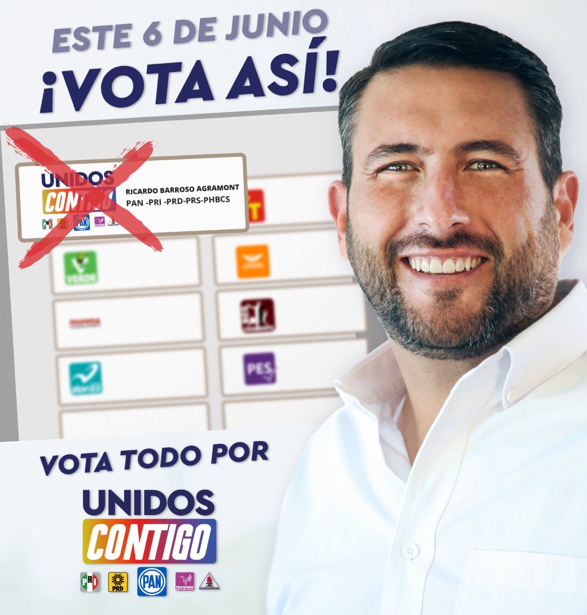 Para votar por Ricardo Barroso cruza en la boleta “Unidos Contigo”