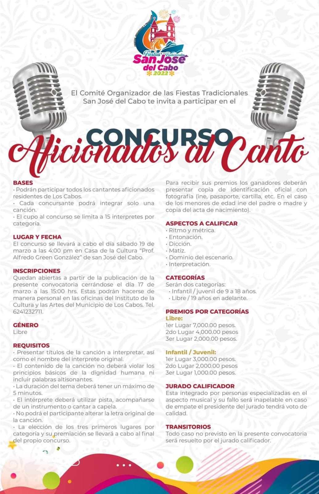 Abiertas inscripciones al concurso de aficionados al canto de Los Cabos