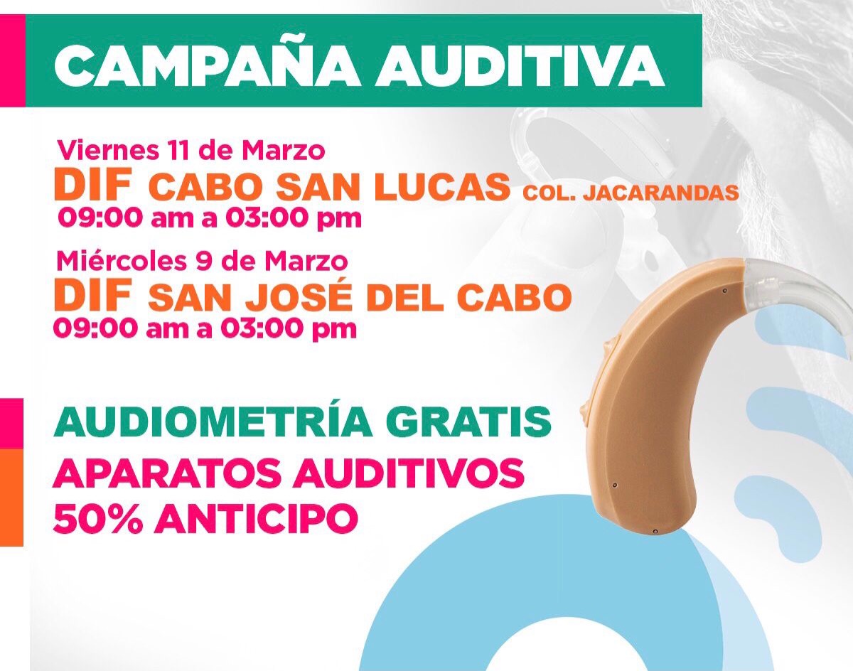 Este 9 y 11 de marzo adquiere tu aparato auditivo con el 50% de anticipo: DIF Los Cabos