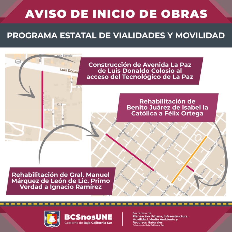 Inician más obras de atención en calles de La Paz