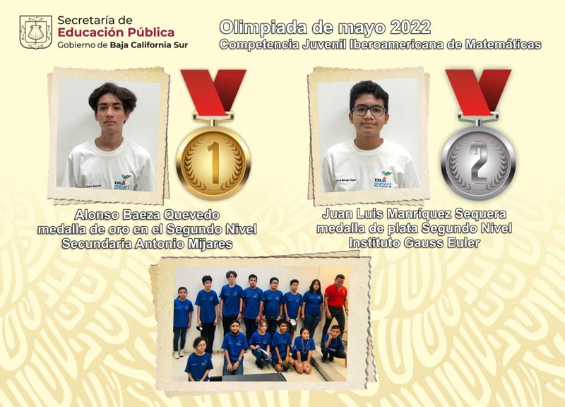 Obtienen estudiantes de BCS oro y plata en Iberoamericano de Matemáticas