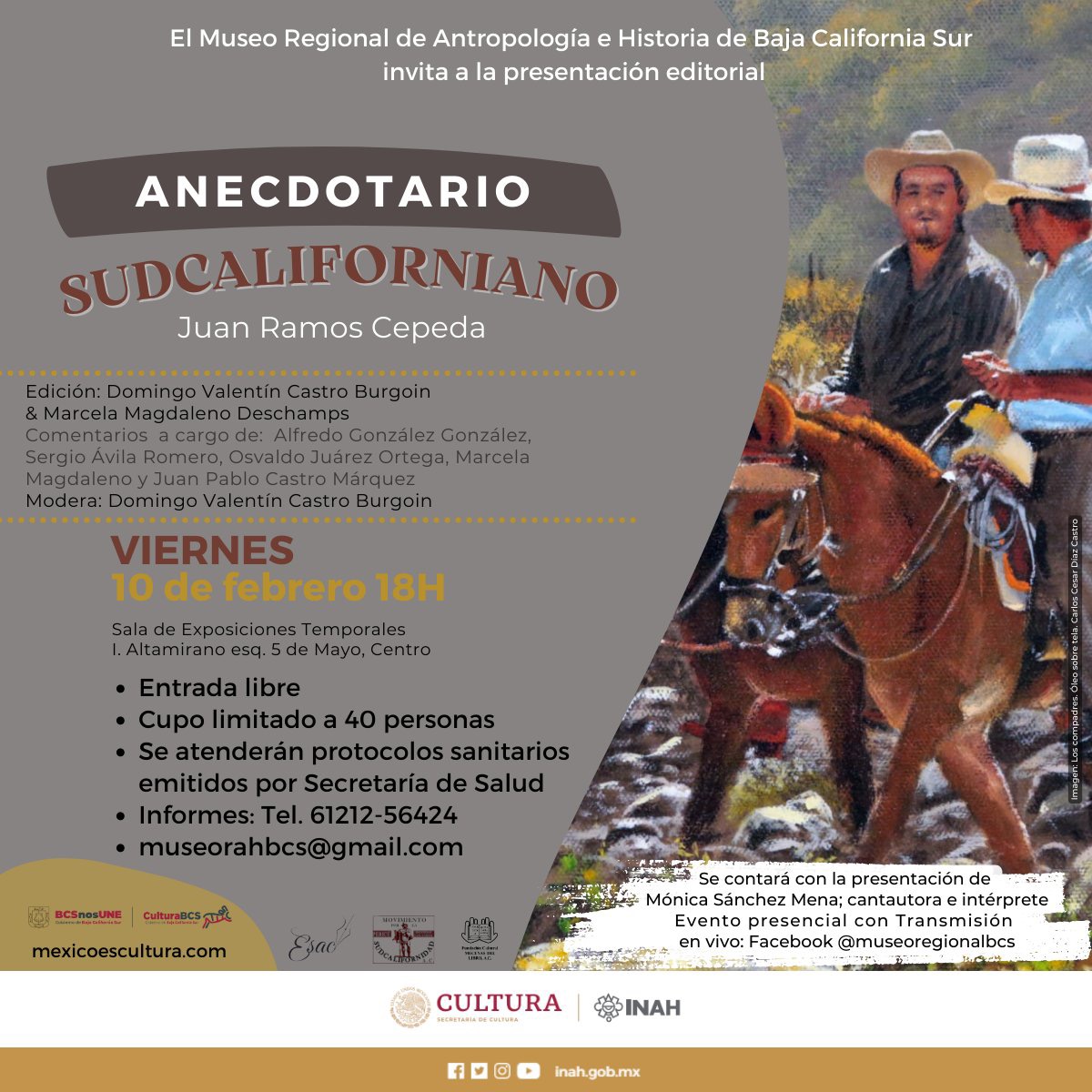 Se presentará el libro Anecdotario Sudcaliforniano