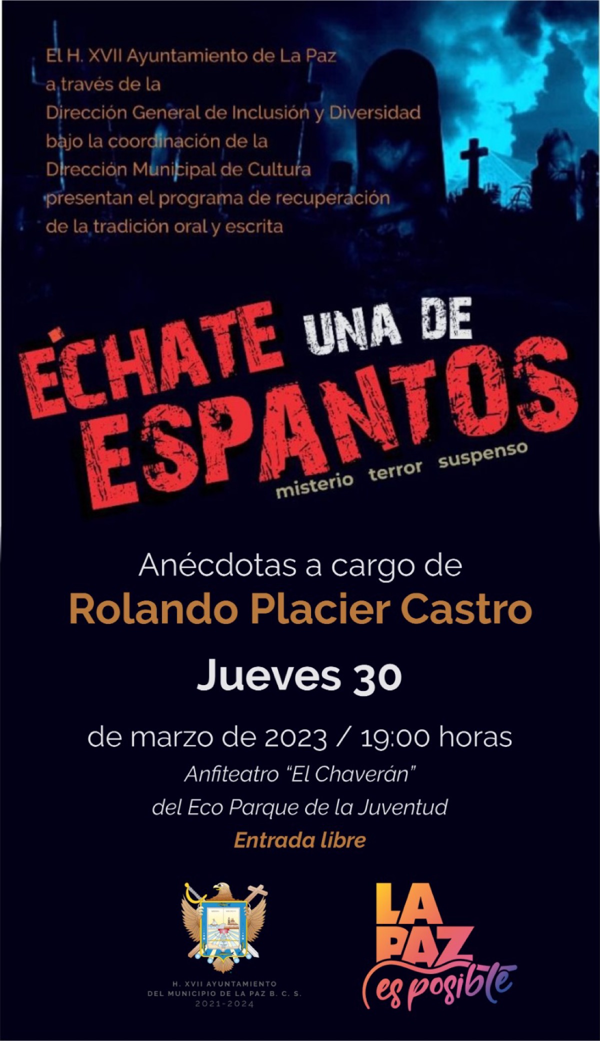 Invitan a la edición de marzo del programa “Échate una de Espantos”