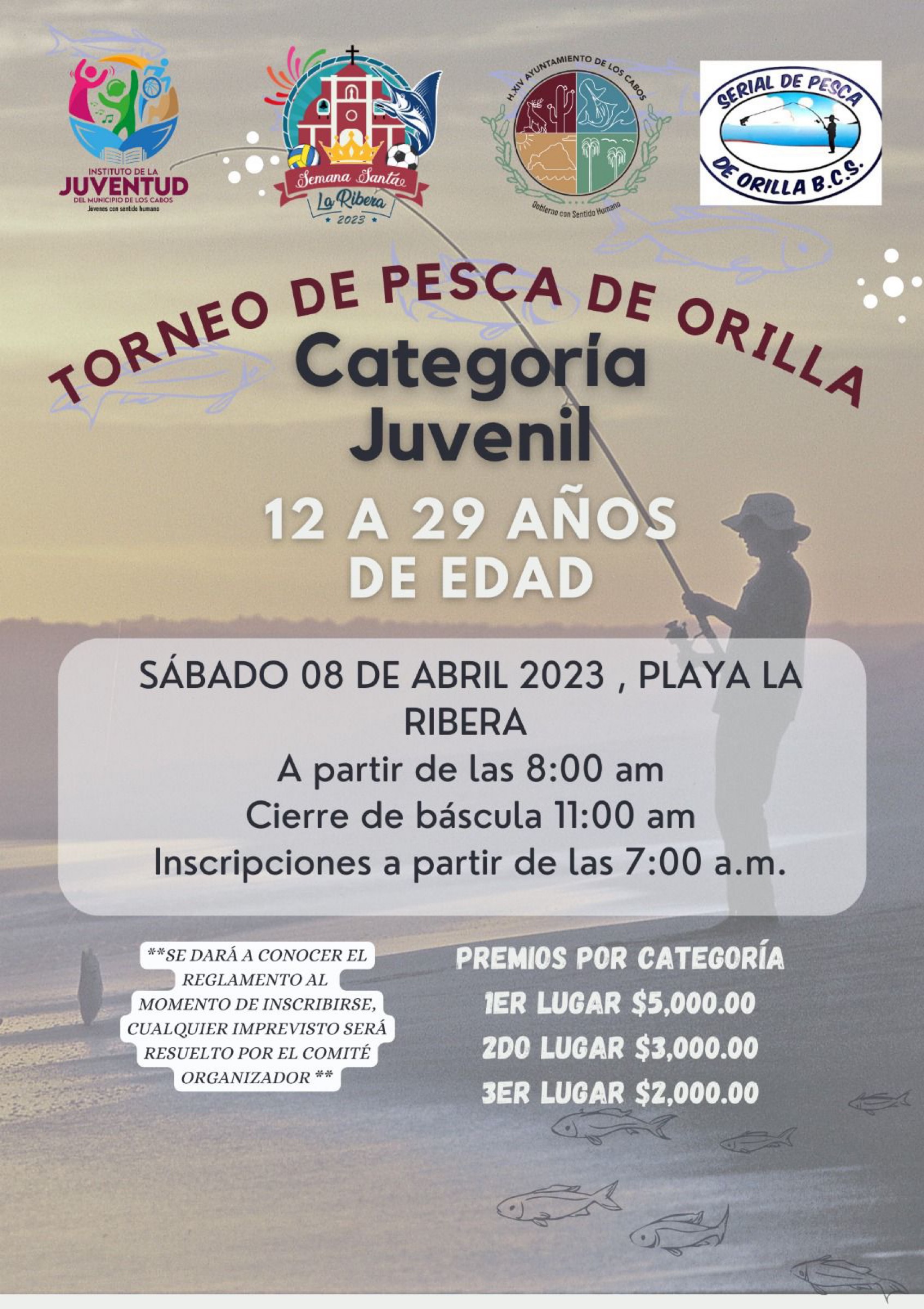 Si tienes entre 12 y 29 años de edad, INJUVE Los Cabos te invita a participar en el torneo “Pesca de Orilla”