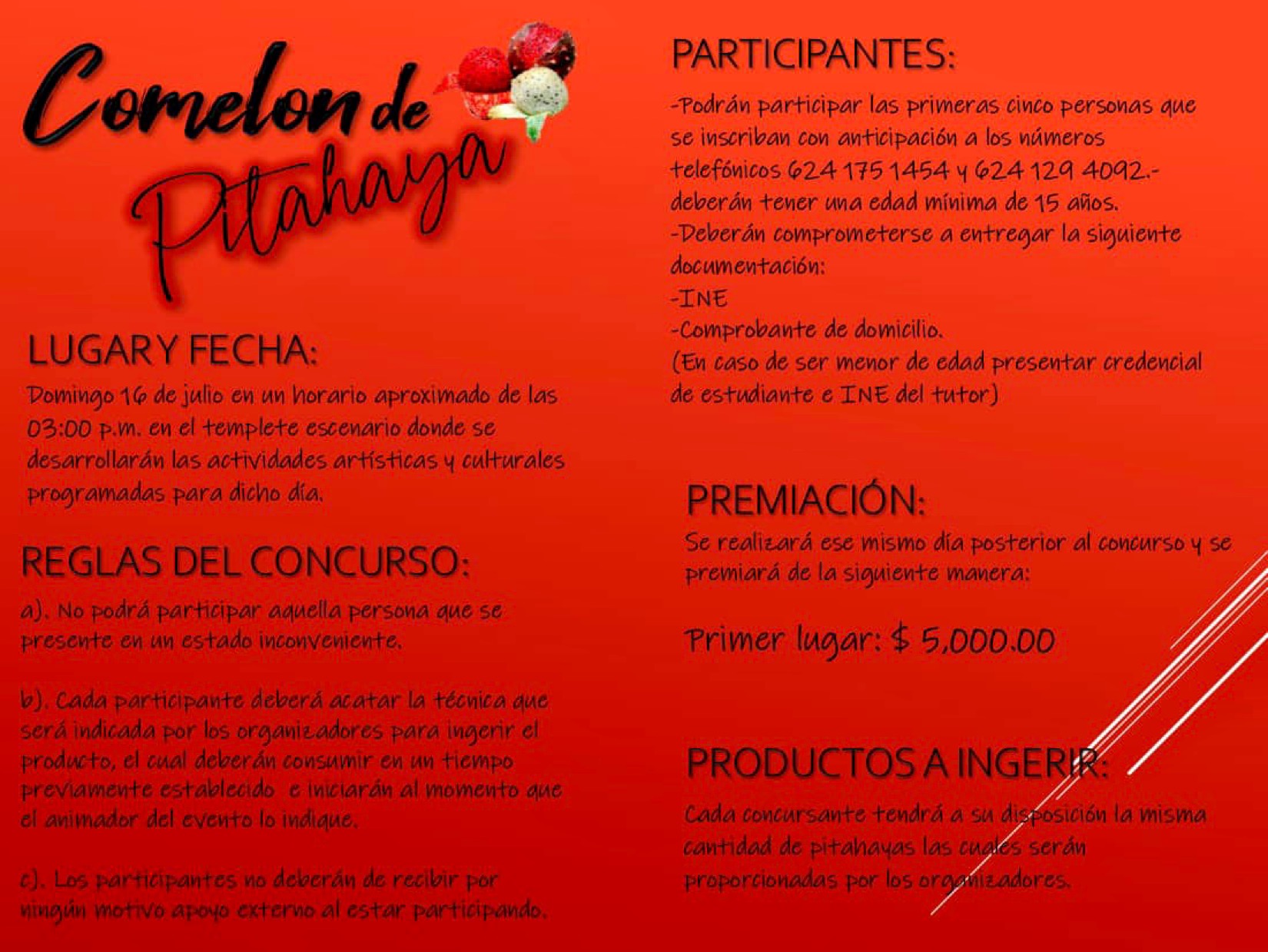 Realizarán concurso “Comelón de Pitahayas”; durante la “Feria de la Pitahaya Miraflores 2023”