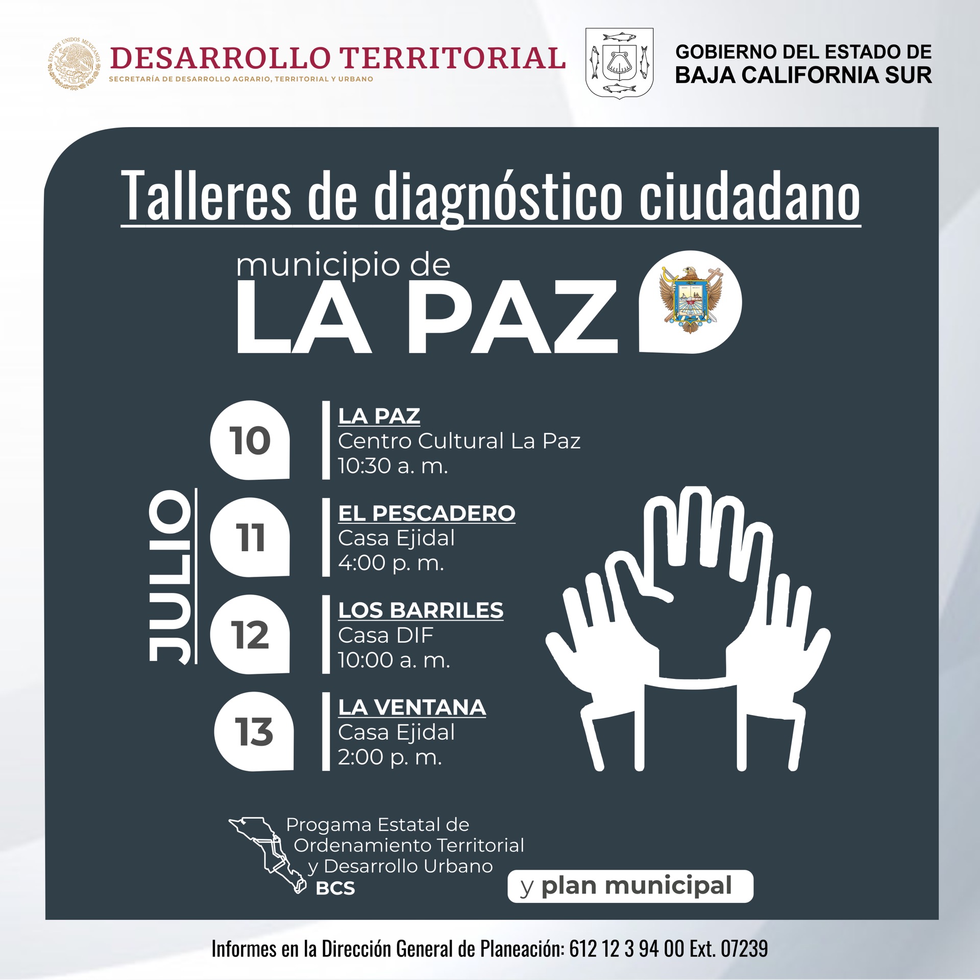 Inicia próxima semana la segunda ronda de talleres para programa de ordenamiento territorial