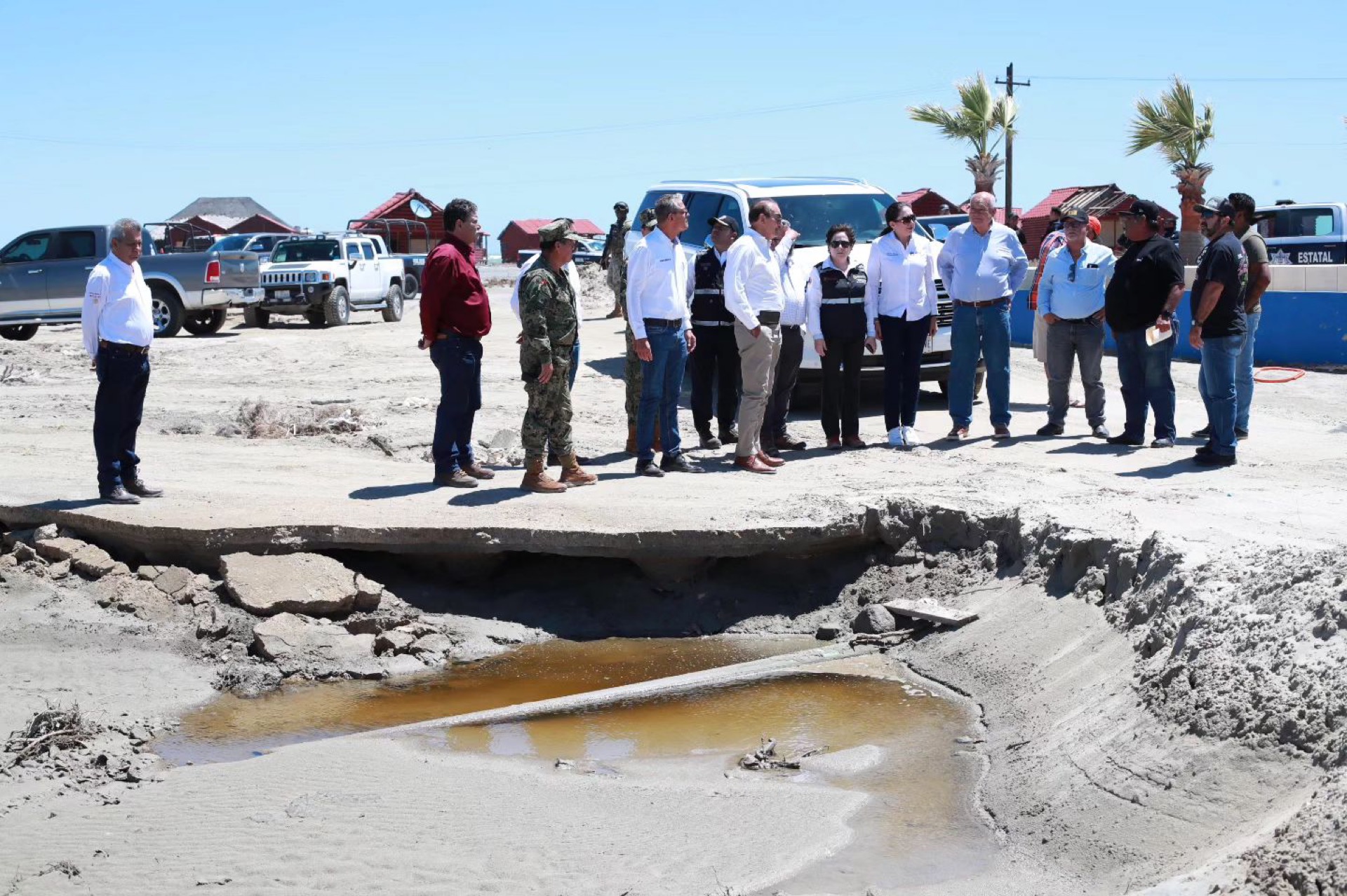 Atienden gobiernos Federal y Estatal, afectaciones afectaciones de Hilary en norte de BCS