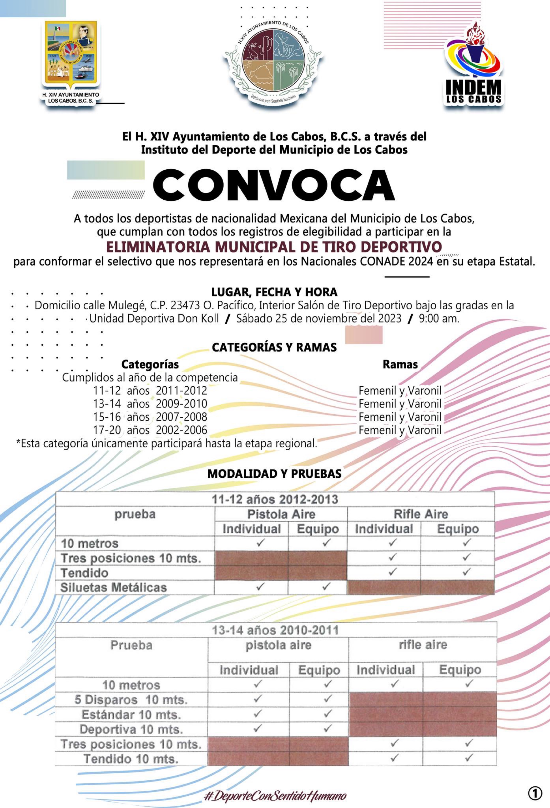 Abierta convocatoria para conformar selectivo de Los Cabos a etapa estatal de tiro deportivo en juegos CONADE 2024