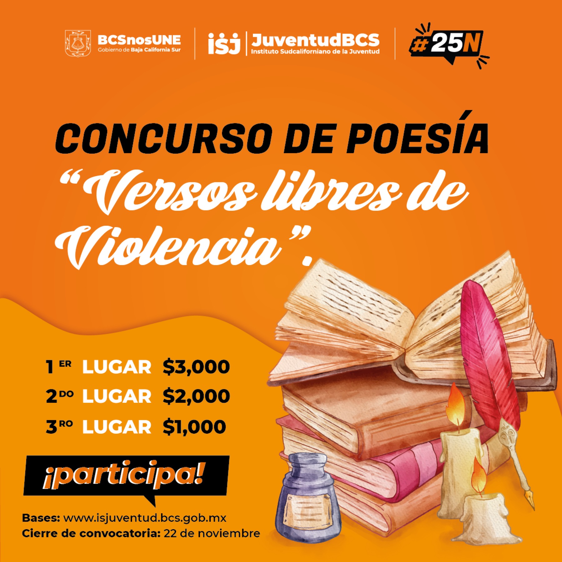 Invitan a jóvenes a participar en el concurso de poesía “Versos sin Violencia”