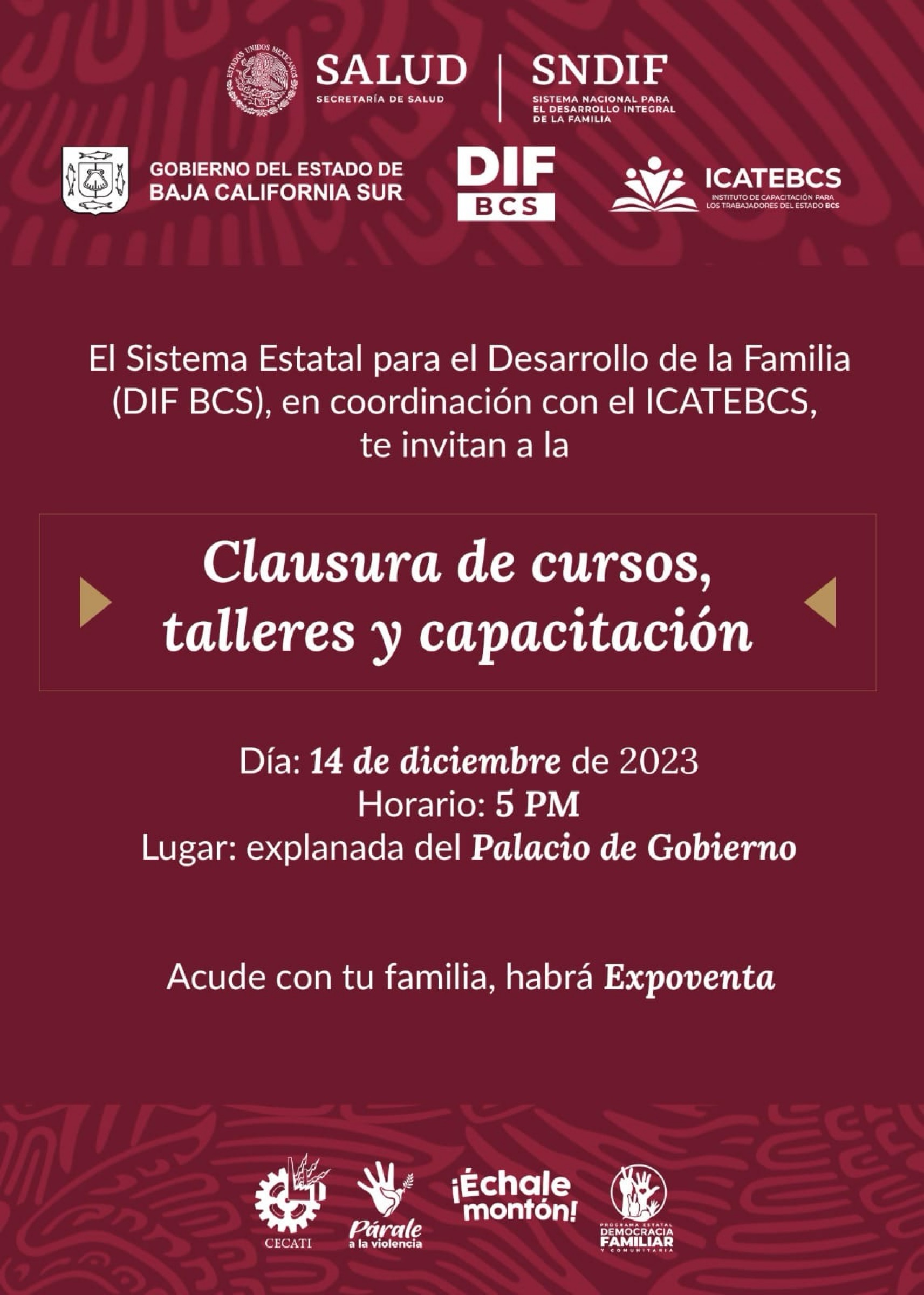 SEDIF e ICATEBCS invitan a Expo Venta Navideña y Clausura de Cursos