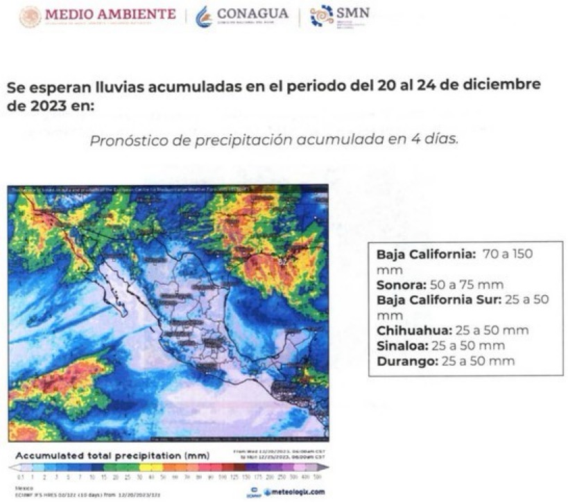 Espera BCS llegada de Frente Frío No. 19 y segunda tormenta invernal