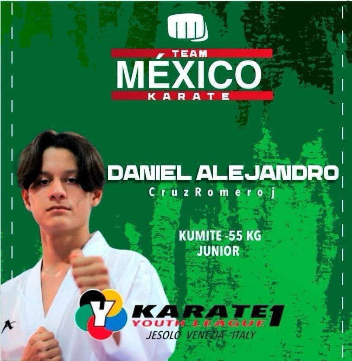 Ocupa Daniel Cruz segundo lugar en ranking mundial de Karate