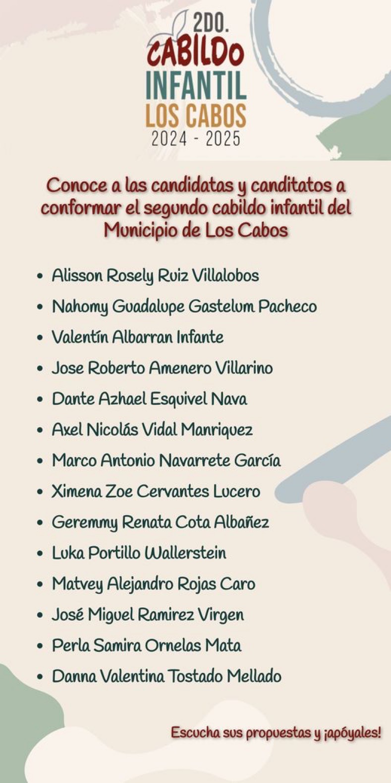 Presentan propuestas candidatas y candidatos al Segundo Cabildo Infantil del municipio de Los Cabos