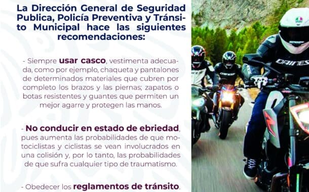 Llama Seguridad Pública de Los Cabos a motociclistas a acatar medidas de seguridad para evitar accidentes