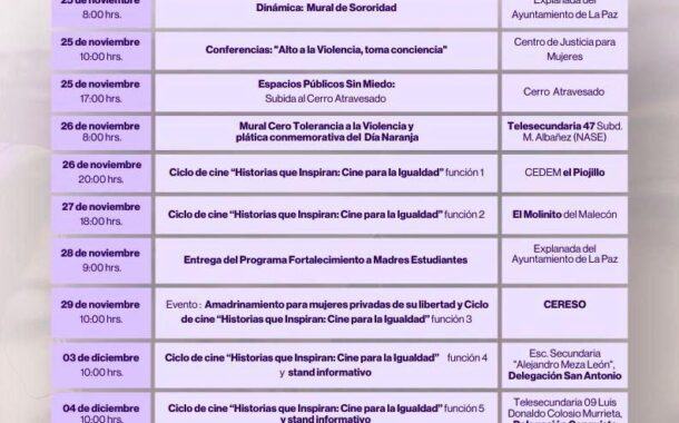 IMM de La Paz realizará 16 días de activismo contra la violencia de género