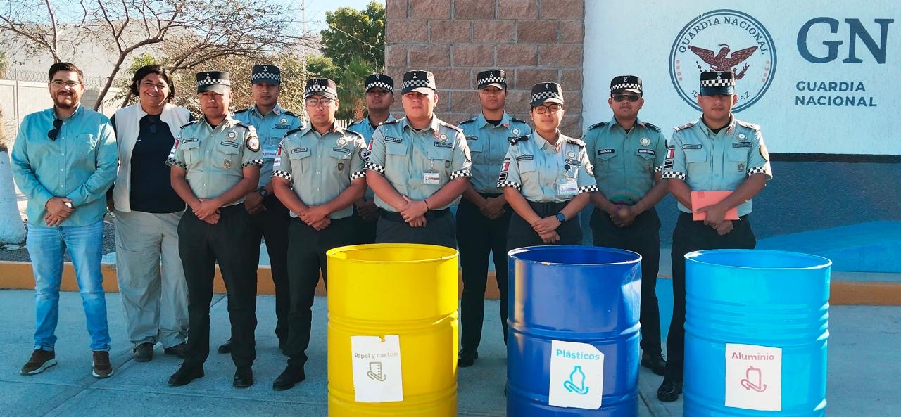Imparten pláticas sobre reciclaje a elementos de la Guardia Nacional