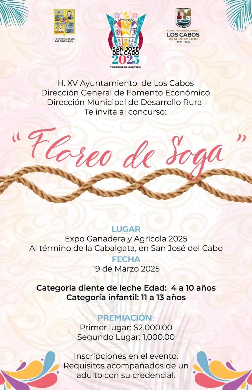 Fiestas Tradicionales San José del Cabo 2025 contarán con concurso infantil“Floreo de Soga”