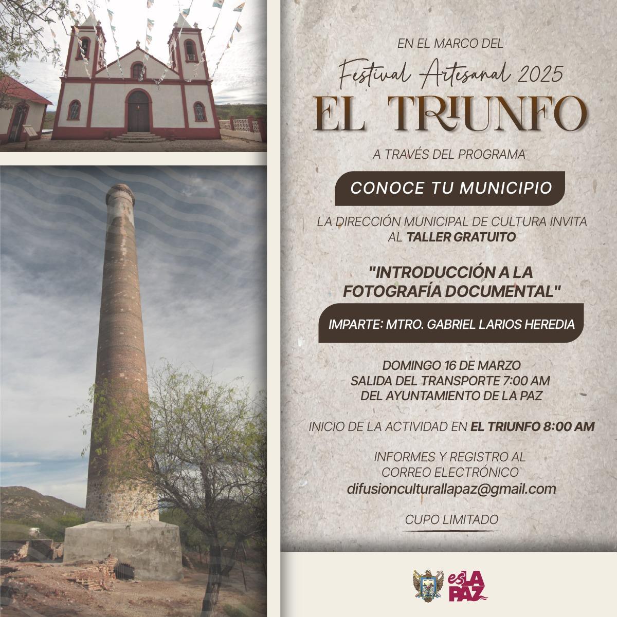 Cultura Municipal invita al Curso de Fotografía Documental en El Triunfo