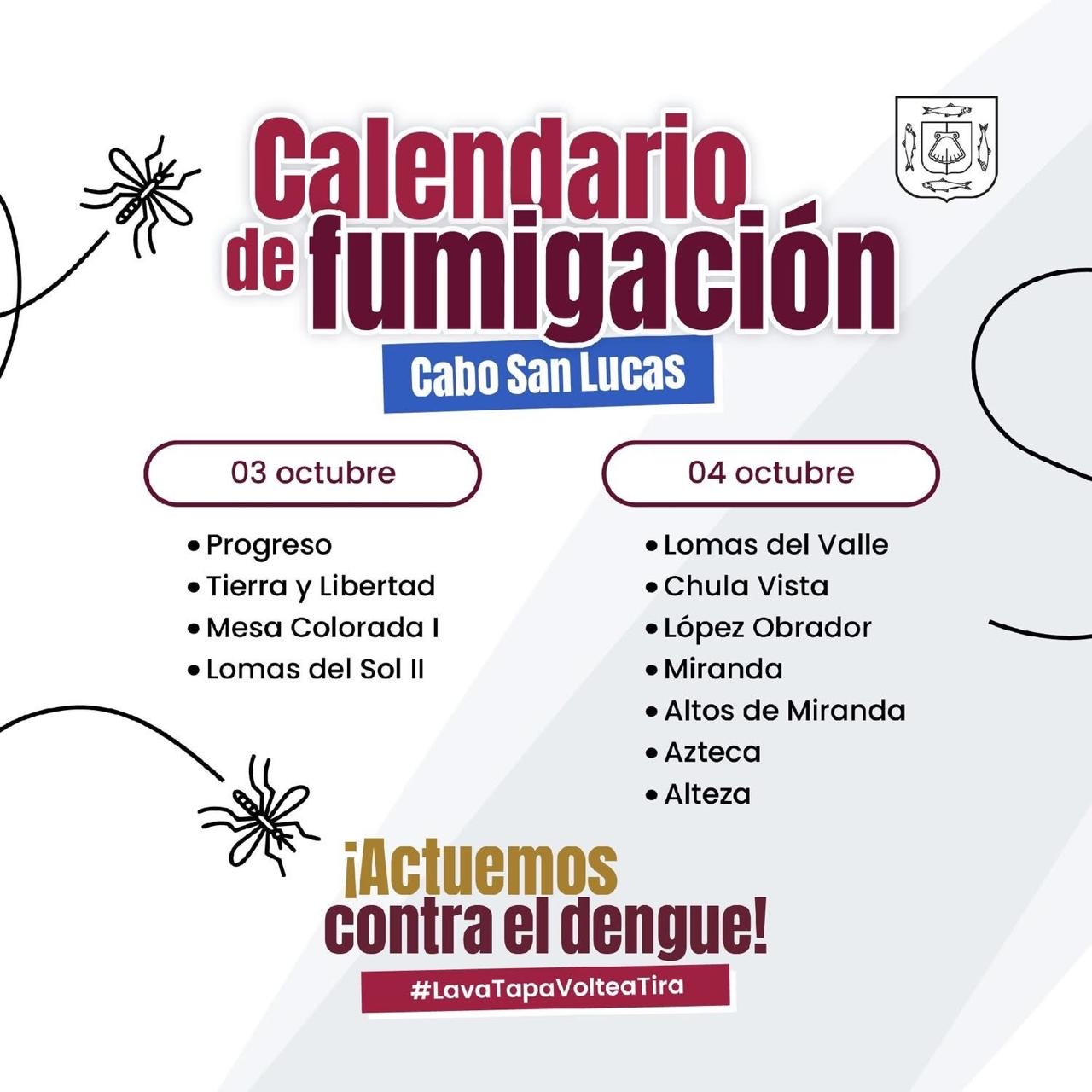 Inician jornadas de fumigación contra el mosquito transmisor del dengue en Cabo San Lucas