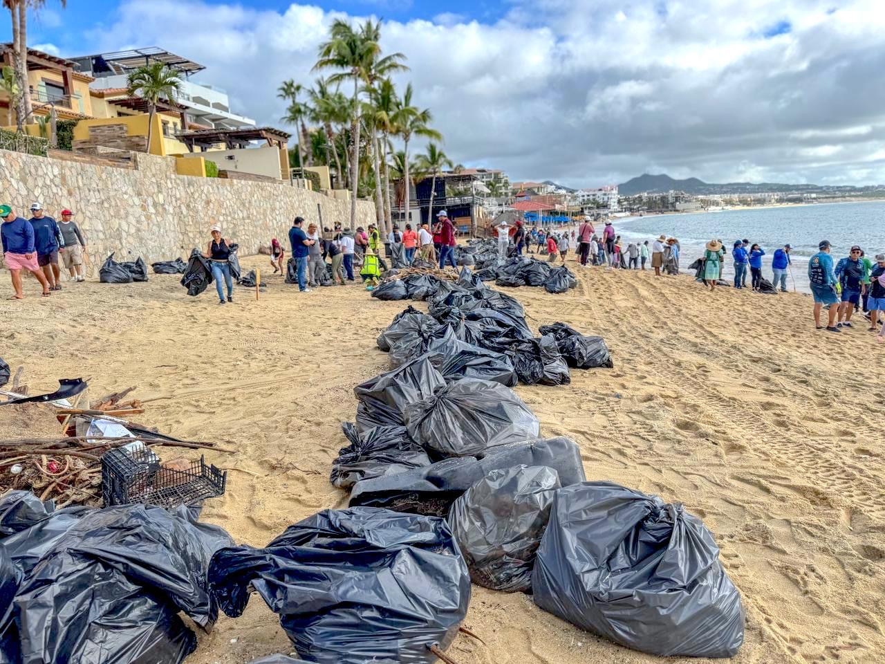 Más de 300 personas participan en jornada de limpieza en playas de Cabo San Lucas