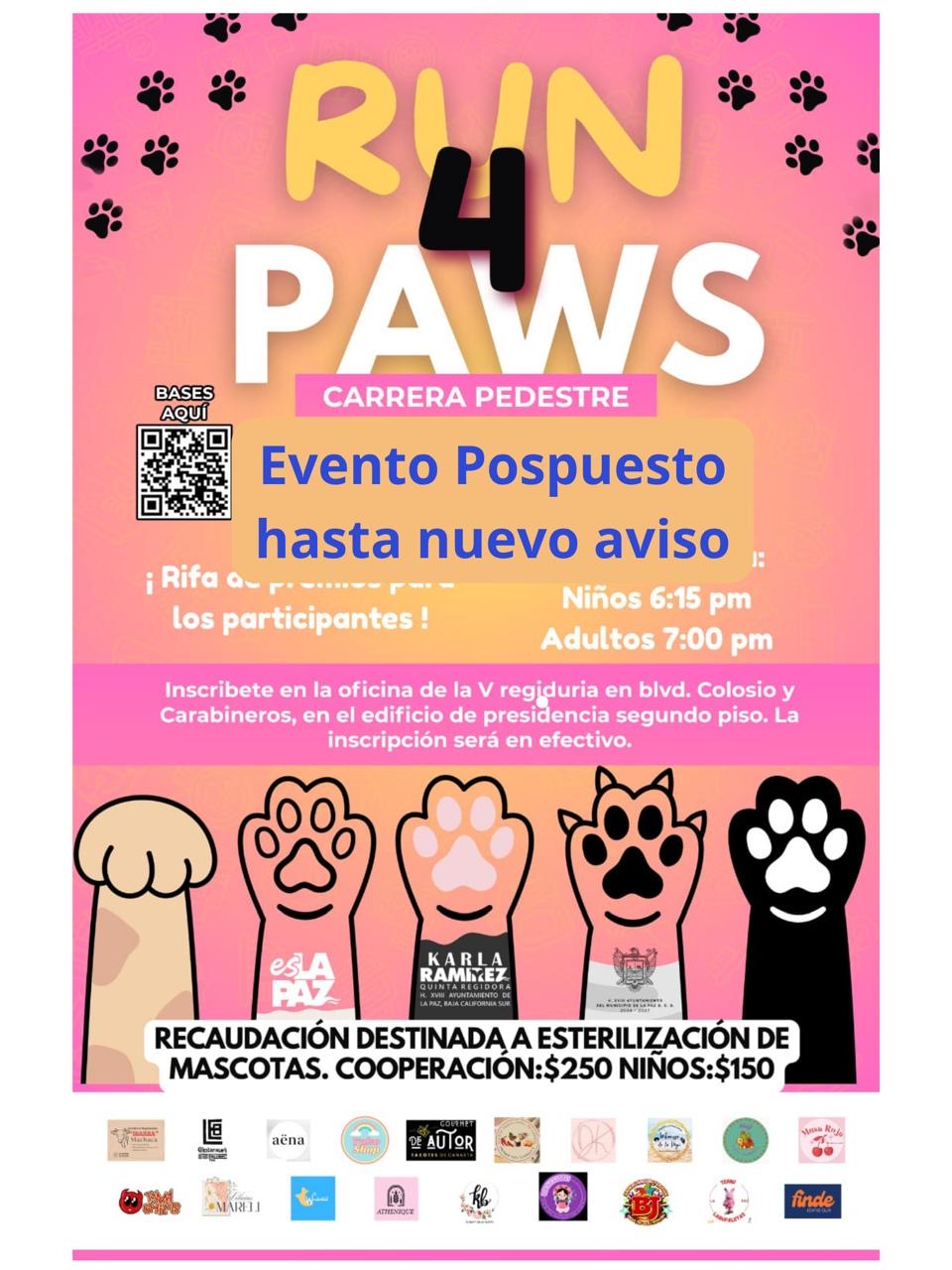 Posponen carrera “Run 4 Paws” por pronóstico de lluvias en La Paz
