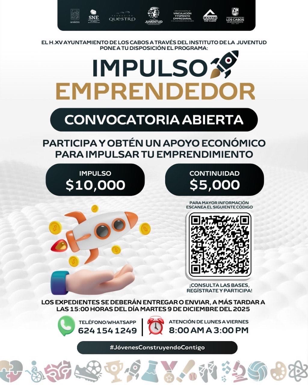 A través del programa municipal “Impulso Emprendedor”, anuncia apoyos económicos para jóvenes emprendedores de Los Cabos