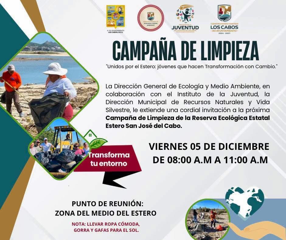 Mantiene acciones para conservar el Estero de San José del Cabo, convocan a jornada de limpieza