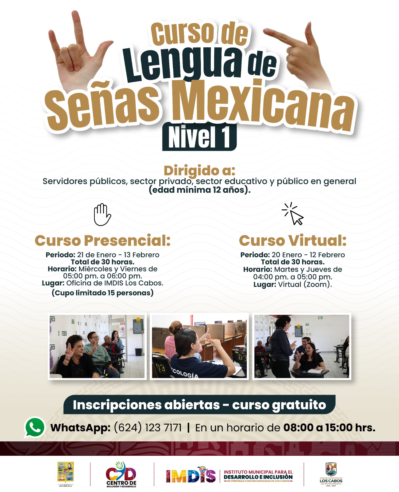 Abre IMDIS Los Cabos nuevos cursos gratuitos de Lengua de Señas Mexicana