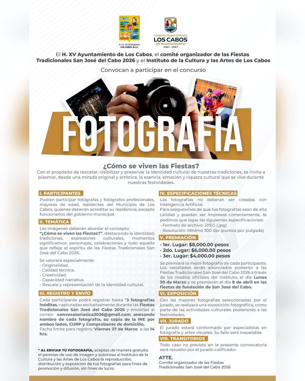 Invitan a participar en concurso de fotografía por Fiestas Tradicionales San José del Cabo 2026