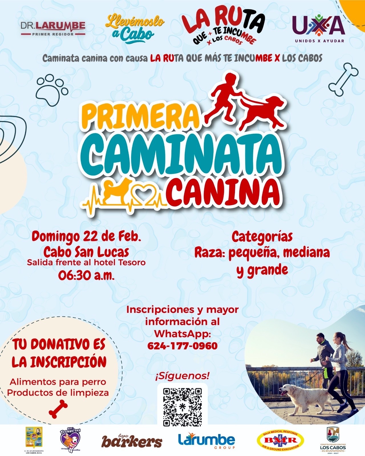 Mañana domingo 22 de febrero es la Primera Caminata Canina en Cabo San Lucas