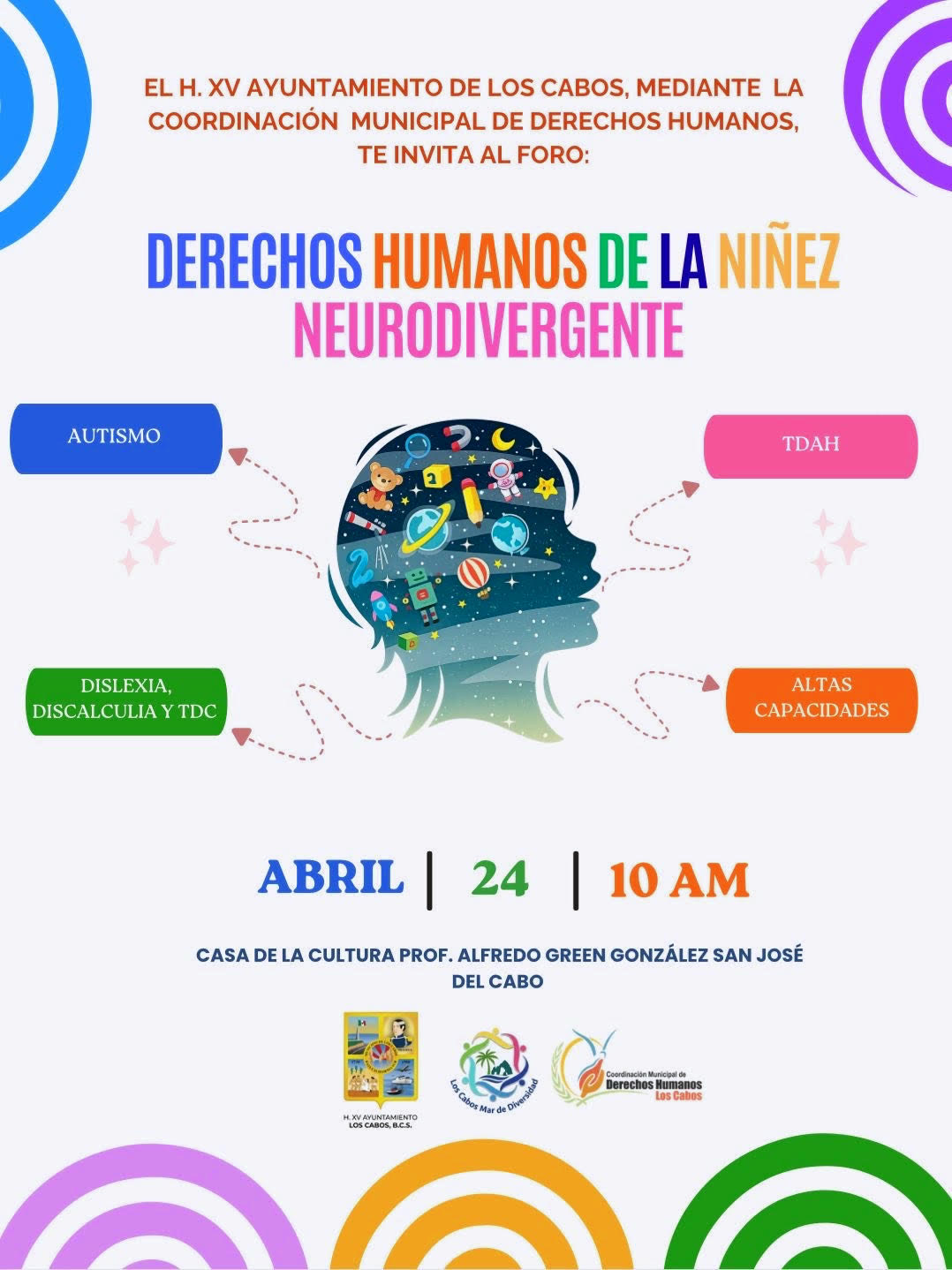 Invita Ayuntamiento de Los Cabos al foro “Derechos Humanos de la Niñez Neurodivergente”