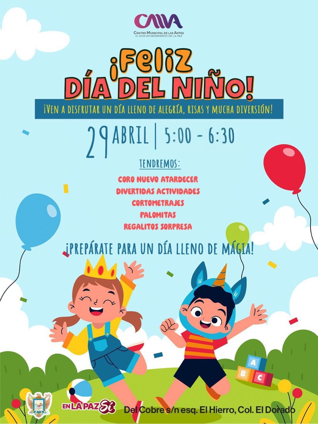 Invita Ayuntamiento de La Paz a celebrar el Día del Niño con actividades artísticas y culturales
