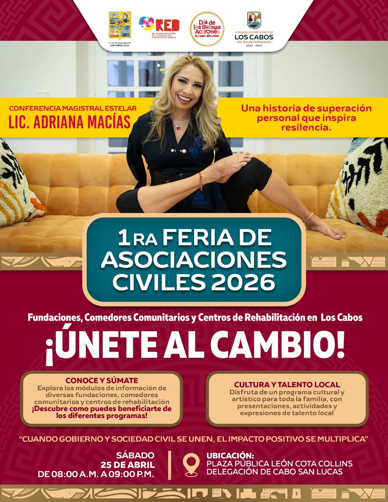 Invitan a la Primera Feria de Asociaciones Civiles y conferencia magistral de Adriana Macías
