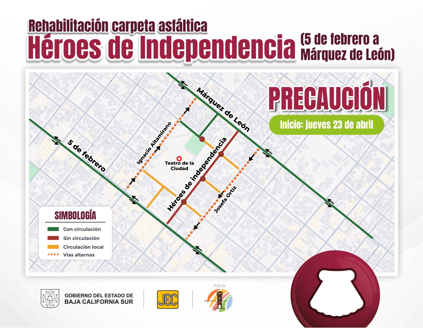 Iniciará JEC rehabilitación en la calle Héroes de Independencia con inversión de 2.18 mdp