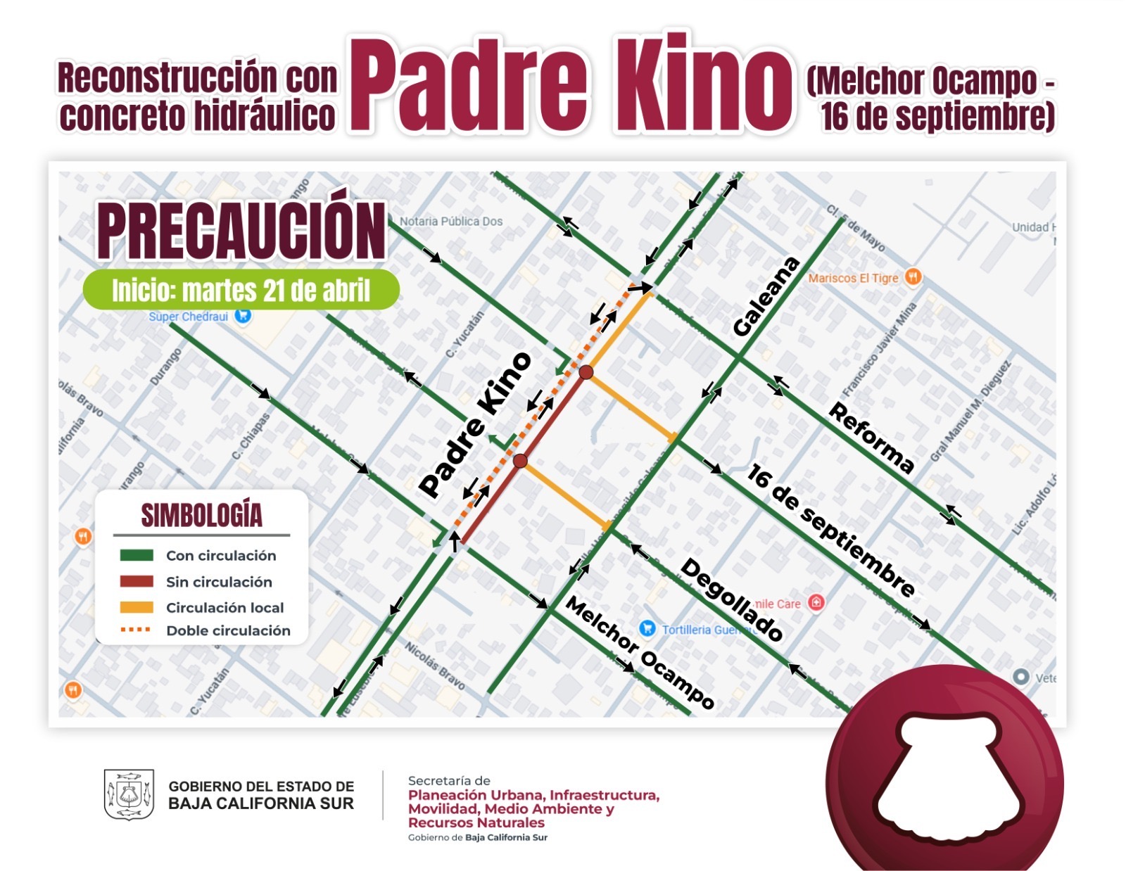 Gobierno del Estado realizará reconstrucción integral del bulevar Padre Kino con inversión de 11.28 mdp