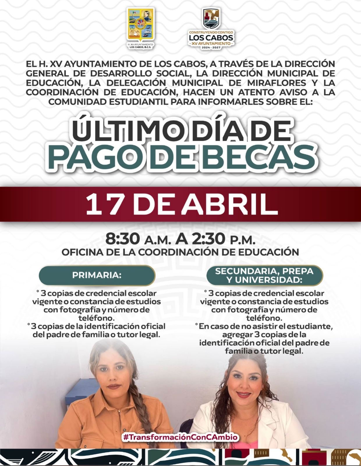 Anuncian último día de pago de becasestudiantiles en Los Cabos; será el 17 de abril