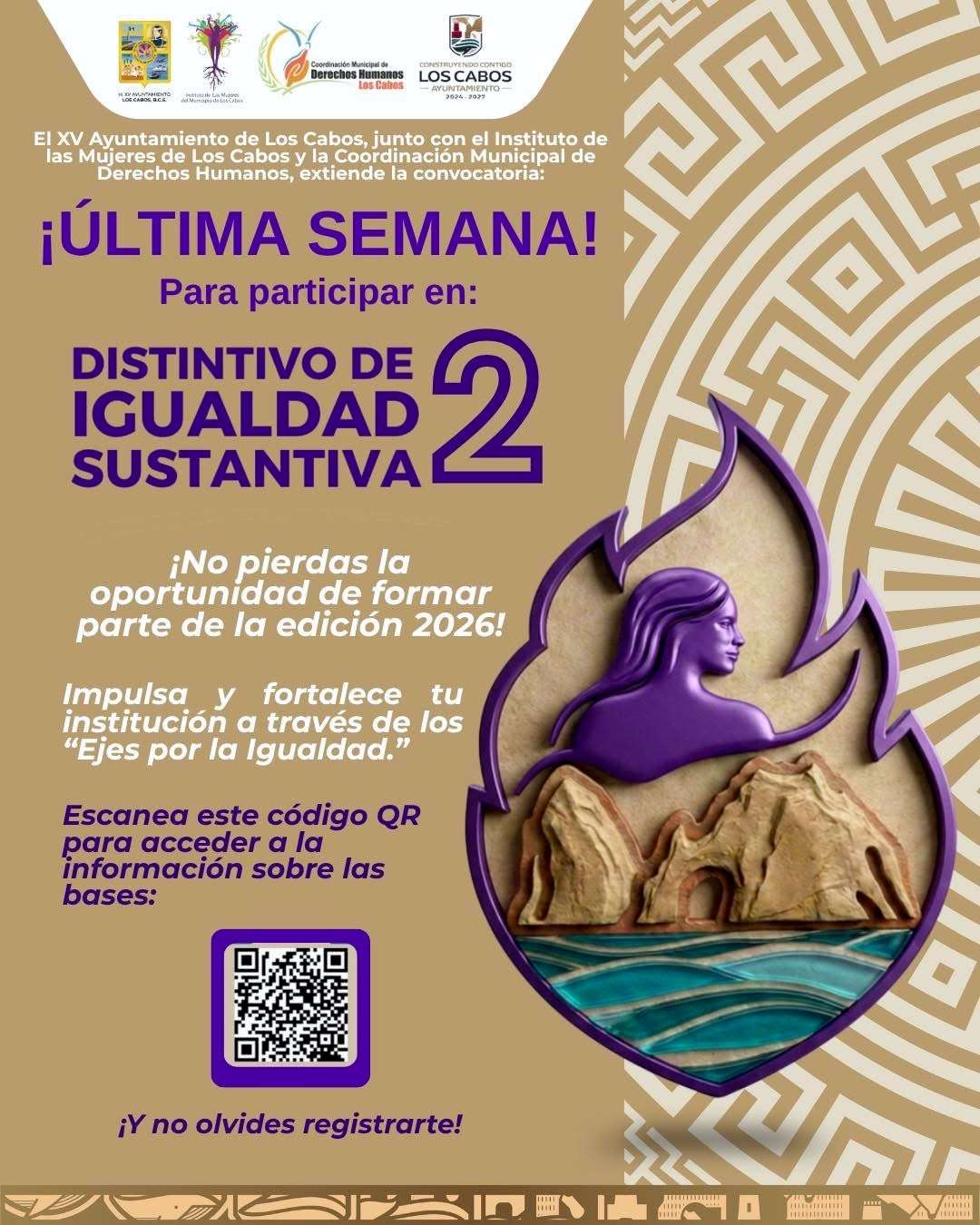 Amplían hasta este 29 de mayo registro para el Distintivo de Igualdad Sustantiva en Los Cabos